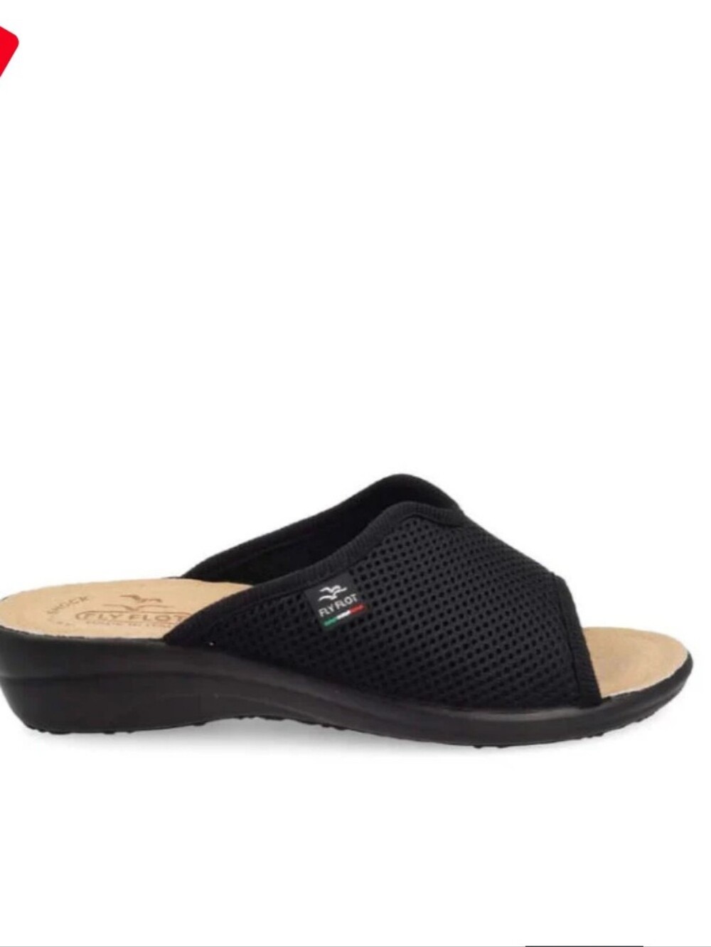 Fly Flot Mesh Leather Mules Sandals Black Comfort Anti Shock Womens Size 8